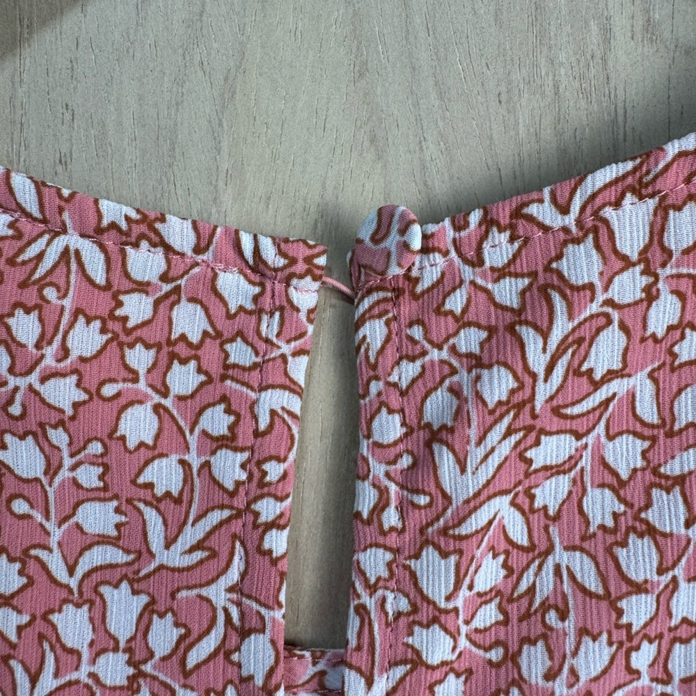 J.Crew Womens Floral Print Long Sleeve Blouse S Pink & White - Picture 11 of 12